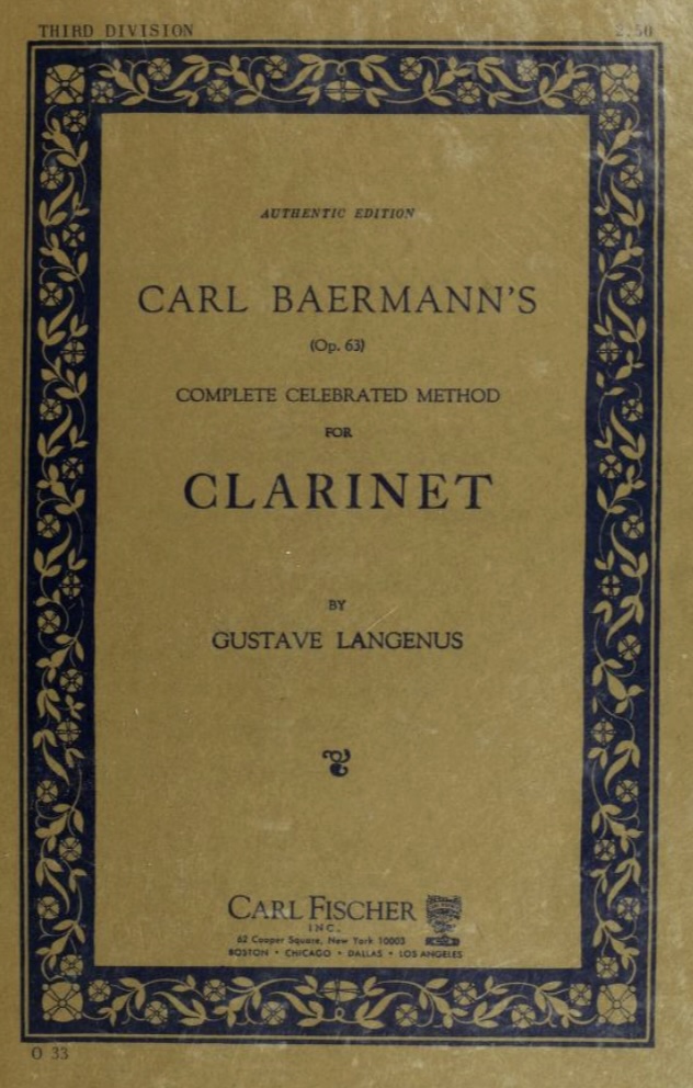 Baermann Preparatory Studies for Clarinet, Op. 63 2nd Division - Nos. 11-15 - Exercises: 11 - 15