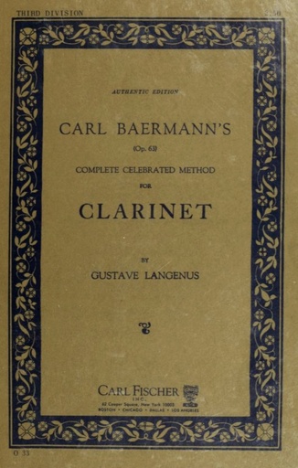 Baermann Preparatory Studies for Clarinet, Op. 63 2nd Division - Nos. 11-15 - Exercises: 11 - 15