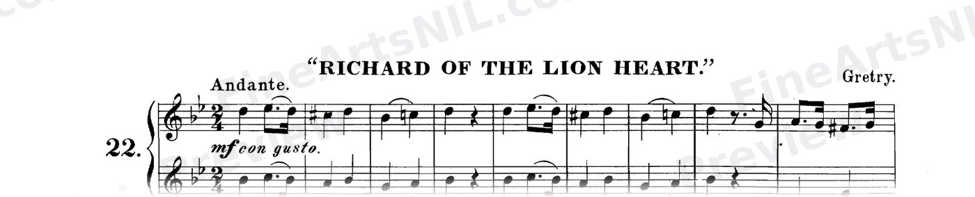 Sixty-eight Duets for Two Cornets / No. 22 / Richard of the Lion Heart.