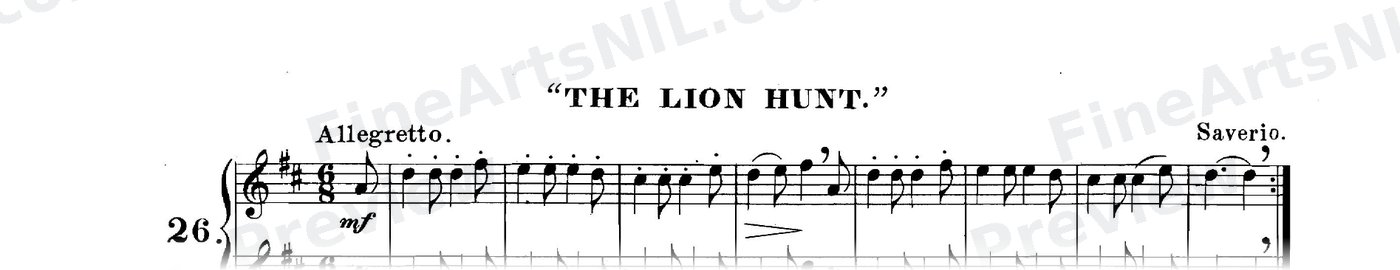 Sixty-eight Duets for Two Cornets / No. 26 / The Lion Hunt.