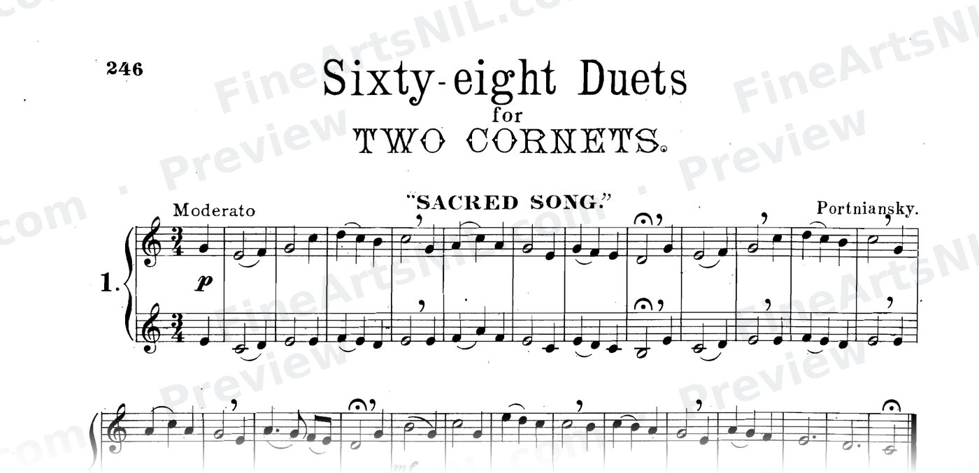 Sixty-eight Duets for Two Cornets / No. 3 / Cradle Song.