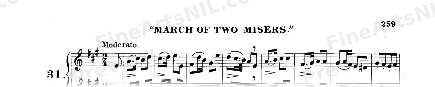 Sixty-eight Duets for Two Cornets / No. 31 / March of Two Misers.
