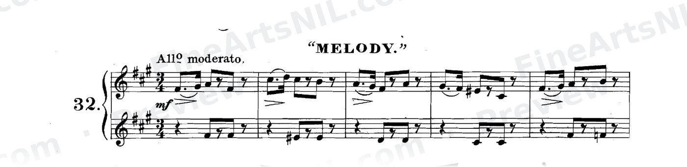 Sixty-eight Duets for Two Cornets / No. 32 / Melody.