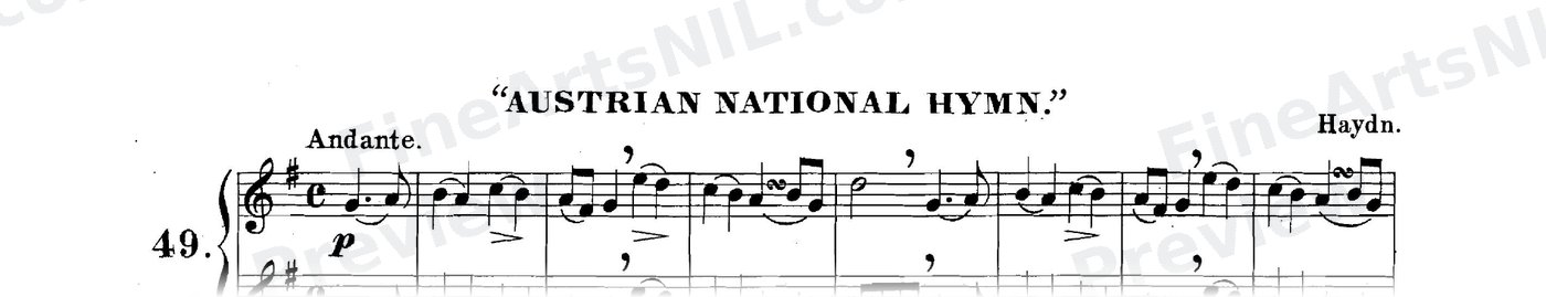 Sixty-eight Duets for Two Cornets / No. 49 / Austrian National Hymn.