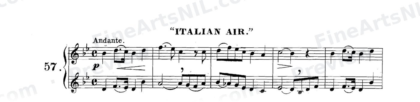 Sixty-eight Duets for Two Cornets / No. 57 / Italian Air.