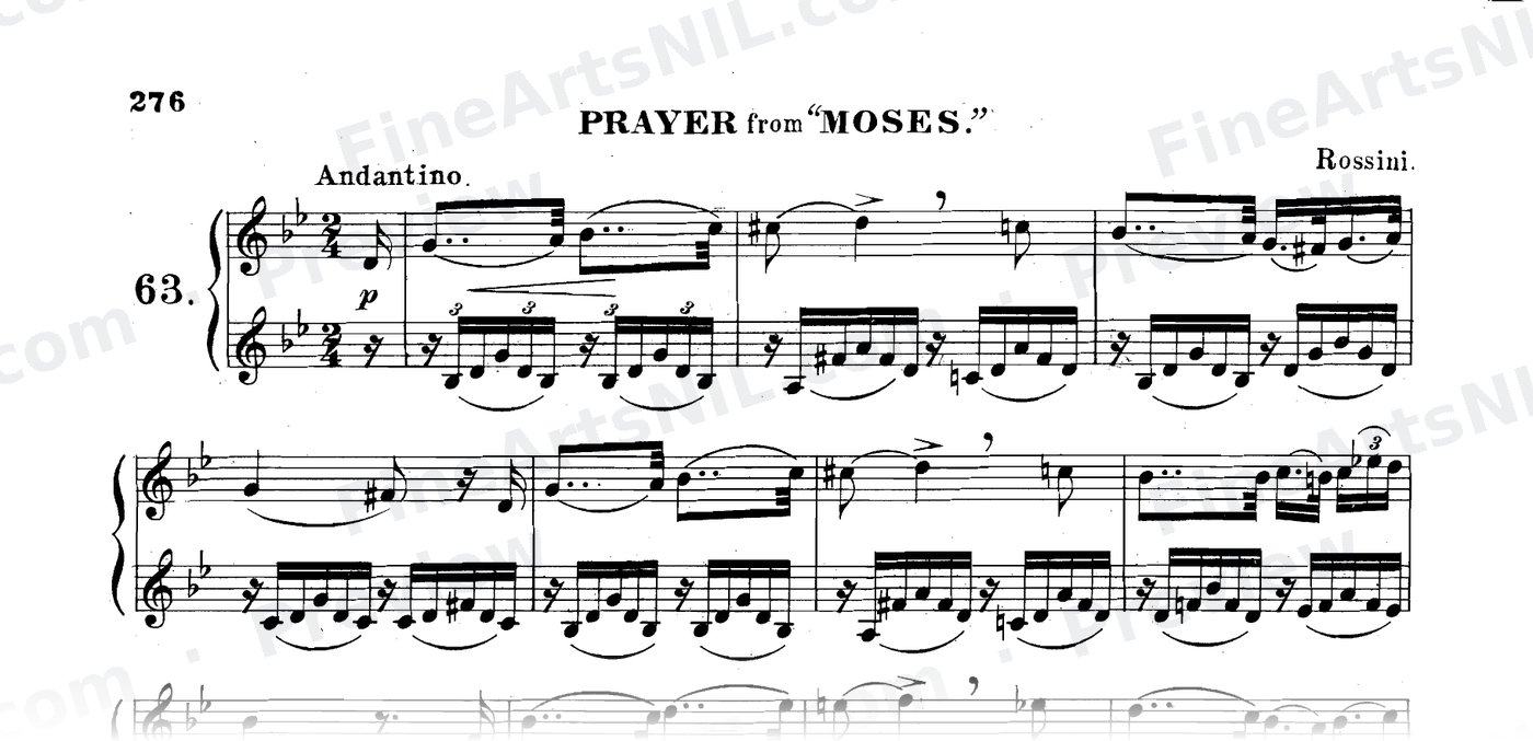 Sixty-eight Duets for Two Cornets / No. 63 / Prayer from "Moses."