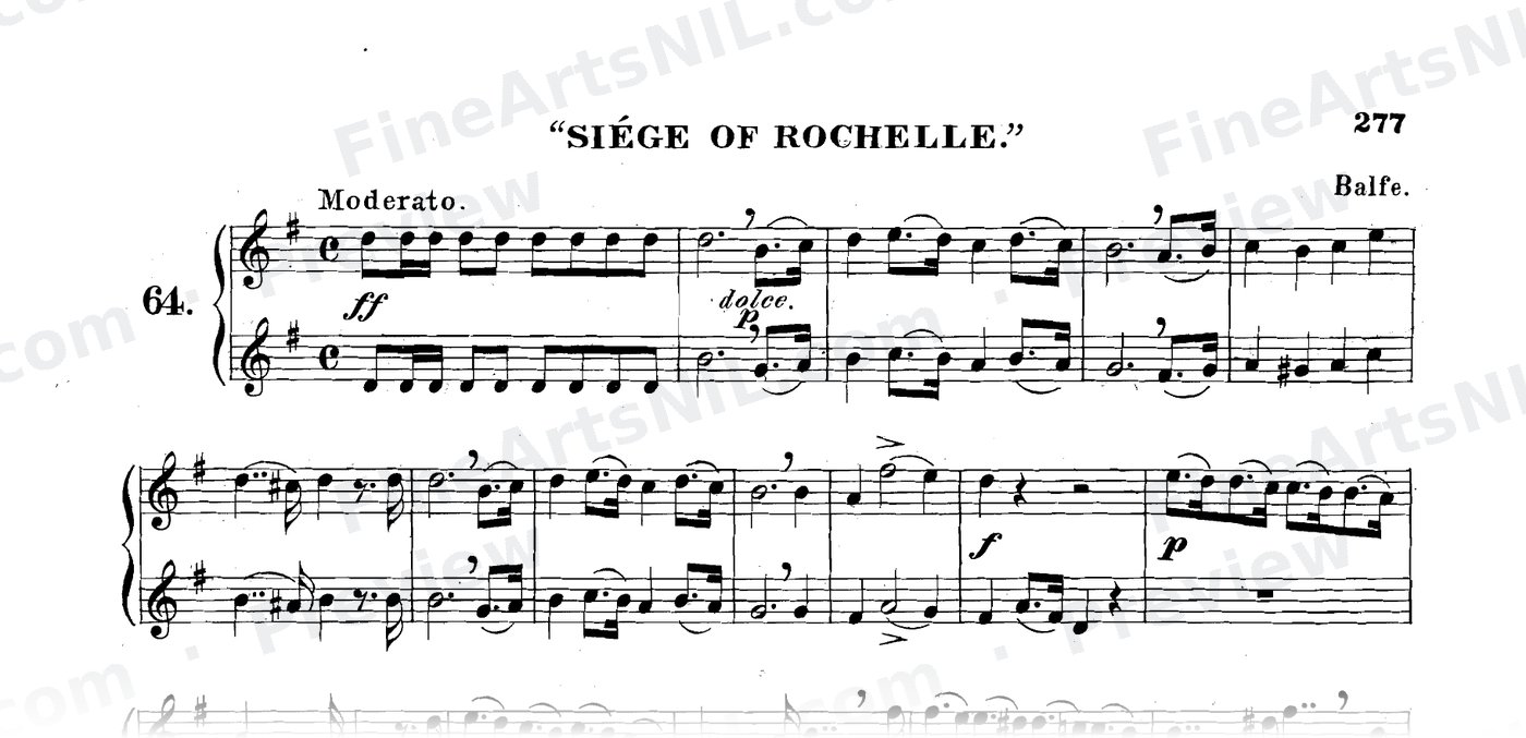 Sixty-eight Duets for Two Cornets / No. 64 / Siege of Rochelle.