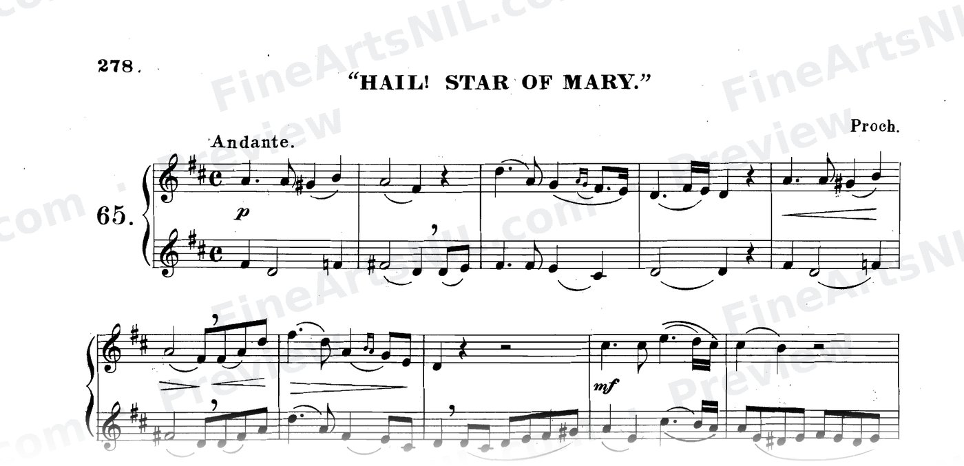 Sixty-eight Duets for Two Cornets / No. 65 / Hail! Star of Mary.