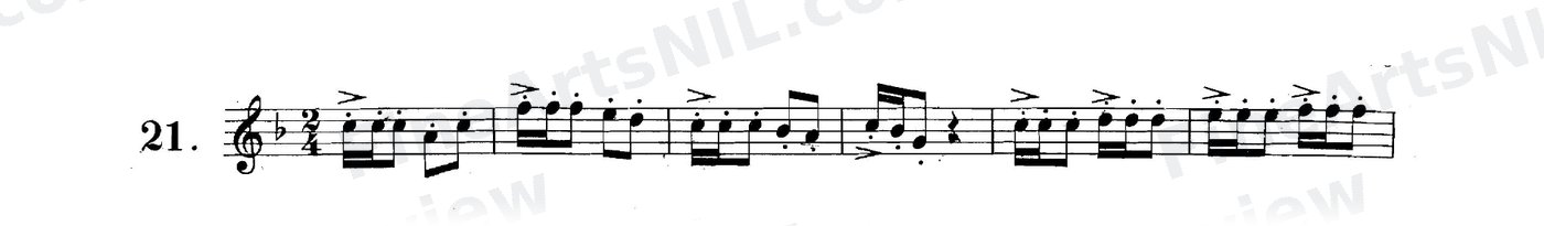 Studies on Dotted Eighth Notes followed by Sixteenths / No. 21