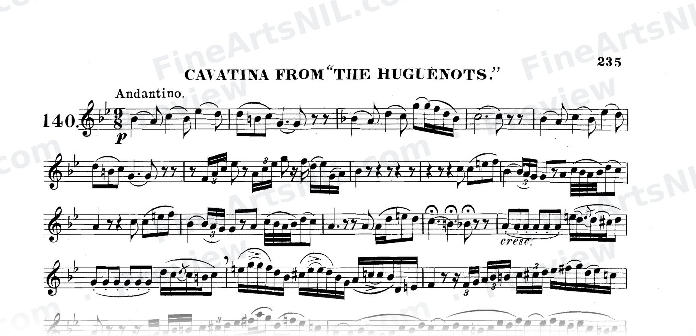 The Art of Phrasing / No. 140 / Cavatina from "The Huguenots."