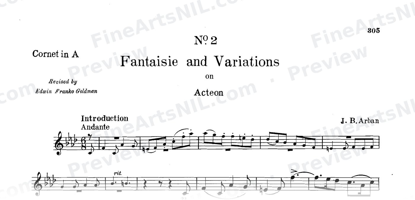 14 Celebrated Fantaisies and Airs Variés / No. 2 / Fantaisie and Variations on "Acteon"