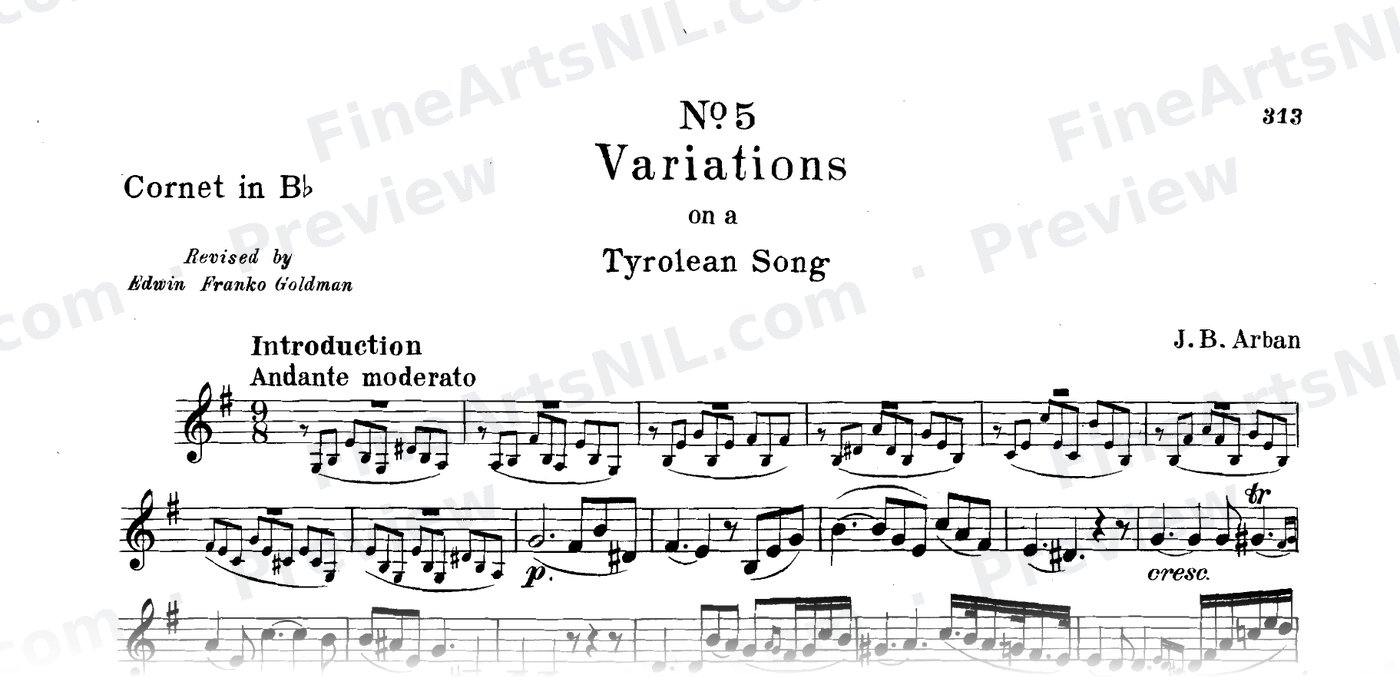 14 Celebrated Fantaisies and Airs Variés / No. 4 / Variations on a Tyrolean Song