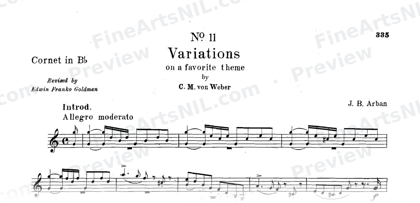 14 Celebrated Fantaisies and Airs Variés / No. 10 / Variations on a favorite theme by C. M. von Weber