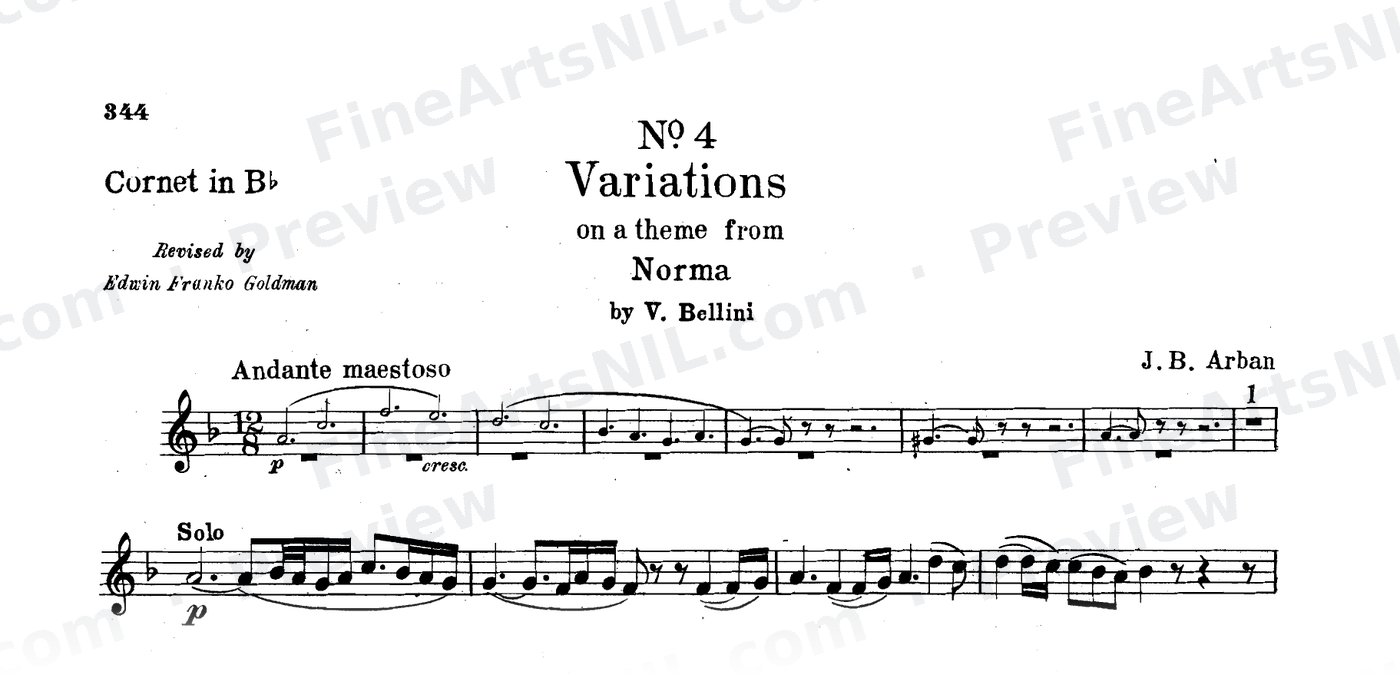 14 Celebrated Fantaisies and Airs Variés / No. 12 / Variations on a theme from "Norma" by V. Bellini